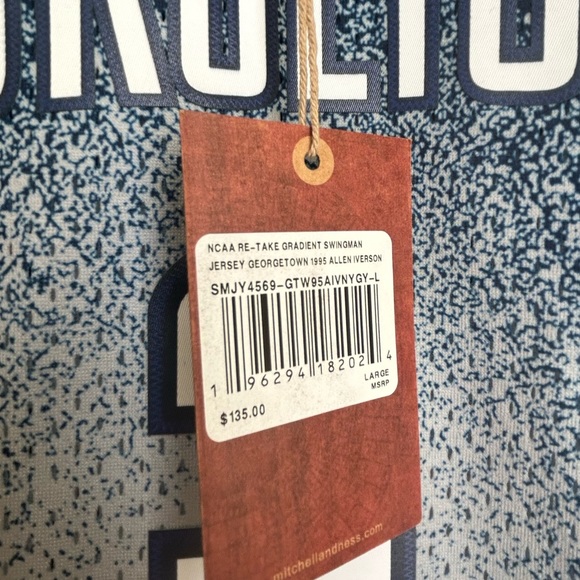 Mitchell & Ness Allen Iverson Swingman Jersey - Large Navy Blue NWT - Picture 7 of 7